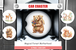 Magical Forest Motherhood Car Coaster Product Image 1