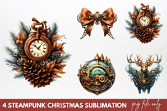 Steampunk Christmas Sublimation PNG Product Image 1