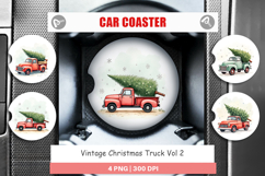 Vintage Christmas Truck Car Coaster Product Image 1