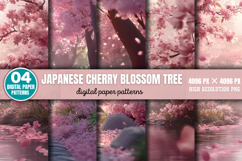 Japanese Cherry Blossom Tree Backgrounds PNG Product Image 1