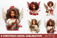 Christmas Angel Sublimation Clipart PNG Product Image 1