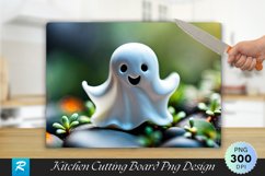 Little Ghost Cutting Board Sublimation Design Product Image 1