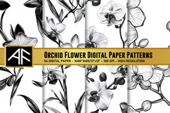 Orchid Flower Digital Paper Patterns Product Image 1