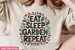 Eat, sleep, garden, repeat PNG, Gardening Sublimation PNG Product Image 2