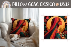 Summer Girl Pillow Template, Hippie Pillow Sublimation Product Image 1