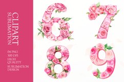 Floral numbers clipart sublimation Product Image 1
