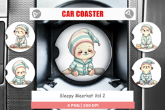 Car Coaster Sleepy Meerkat Product Image 1