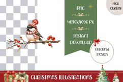 Cartoon Christmas Bird Illustration, Christmas Birds PNG Product Image 1