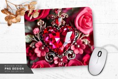 Gemstone Heart Art Mouse Pad PNG Design Product Image 1