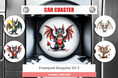 Steampunk Gargoyles Car Coaster Product Image 1