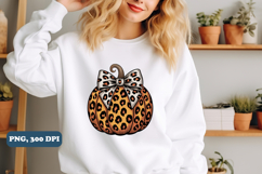 Leopard Pumpkin Png, Preppy Ghost Boo PNG Product Image 2