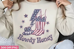 Howdy Honey PNG, Western 4th Of July Sublimation PNG Product Image 1