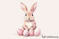 Pastel Pink Easter Watercolor Clipart PNG Product Image 1