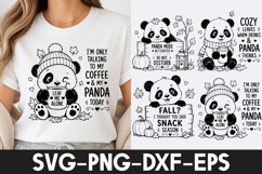 Cozy Fall Panda Coffee Shirt Design SVG PNG Product Image 1