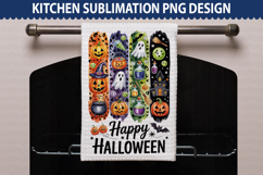 Happy Halloween Kitchen Towel - Halloween Sublimation PNG Product Image 1