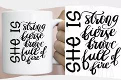 She Is Strong Fierce Brave Full Of Fire, Sublimation Design Product Image 1