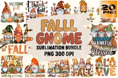 Fall Gnome Sublimation PNG Bundle Product Image 1