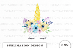 Watercolor Cute Unicorn png Product Image 1
