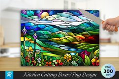 Nature Stained Glass Cutting Board Sublimation Design Product Image 1