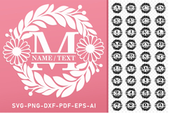 Flower Monogram Split Letters, Floral Monogram Font SVG File Product Image 25
