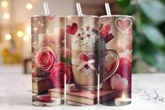 Flowers &amp; Hearts Valentine's Day Tumbler Wrap Sublimation Product Image 1