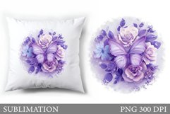 Butterfly Pillow Design. Bitterfly Sublimation Product Image 1