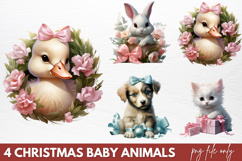 Christmas Baby Animals Clipart PNG Product Image 1