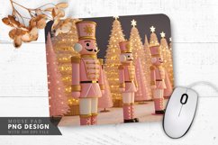 Pink and Gold Nutcracker Christmas Mouse Pad PNG Product Image 1