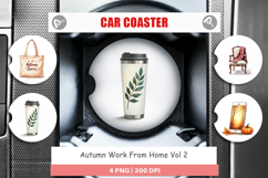 Car Coaster Cozy Autumn Home Office Product Image 1