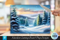 Winter Forest Wonderland Christmas Cutting Board Sublimation Product Image 1