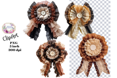 Bows, Ribbon, Lace , Clipart, Ephemera, PNG, Junk Journal Product Image 1