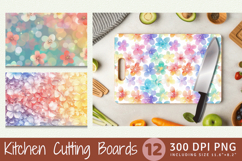 Delicate Rainbow Blossoms Cutting Boards sublimation Design Product Image 1