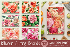 Summer Watercolor Roses Bouquet Cutting Boards sublimation D Product Image 1