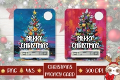 Art Christmas Tree Money Card PNG, Christmas Money Holder Product Image 1