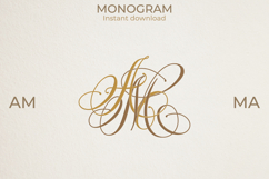 MA AM Wedding Monogram Logo | Elegant Initials Vector Product Image 1