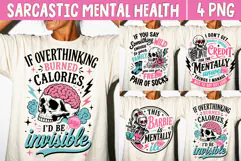Sarcastic Mental Health Skeleton PNG, Funny Anxiety Humor Product Image 1