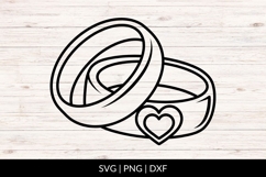 Heart Wedding Rings SVG Product Image 1