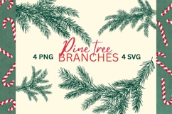 Christmas Pine Tree Branches SVG, PNG Clipart Product Image 1