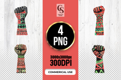 African Tribal Raised Fist Pattern Clipart Sublimation PNG Product Image 1