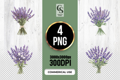 Watercolor Lavender Bouquet Clipart Sublimation PNG Product Image 1