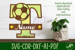 Football or Soccer Capital Monogram Letter T SVG Product Image 1