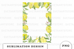 Watercolor Lemons Frame png Product Image 1