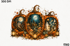 Spooky Halloween Pumpkin Scene Sublimation SVG Product Image 2
