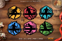 Split Colorful Sports Badge, 3D Lasercut Monogram Set Product Image 1
