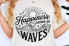 Happiness Comes In Waves Svg, Summer Vibes Svg, Beach Svg. Product Image 2