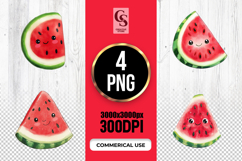Cute Watercolor Watermelon Clipart PNG Product Image 1