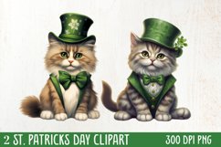 St Patricks Day Cats Clipar, Bundle, St Patricks Day Cats Product Image 1