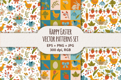 Happy Easter, seamless vector patterns set Product Image 1