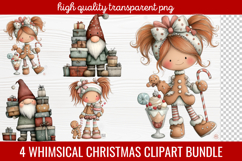 4 Whimsical Christmas Clipart | Cute Festive Holiday PNG Product Image 1