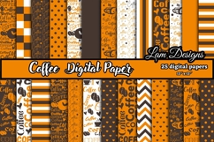 coffee digital papers, Coffee pattern, Coffee printables. Product Image 1
